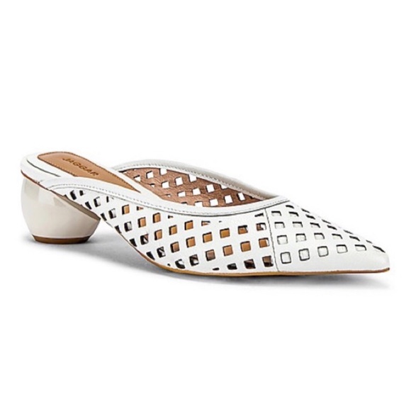 JAGGAR The Label Cage White Leather Heels 6.5 - Picture 1 of 8